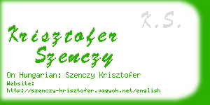 krisztofer szenczy business card